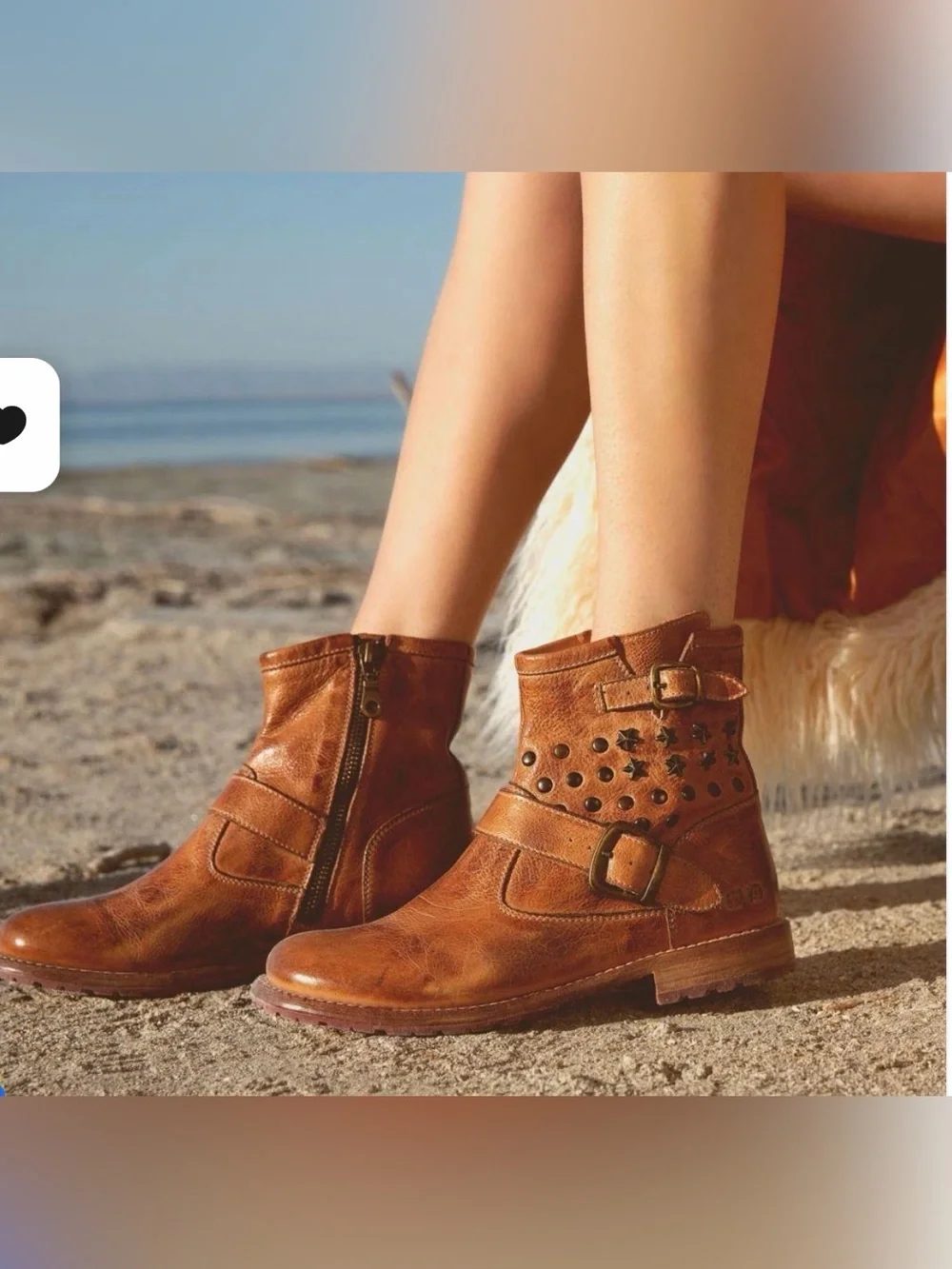Like New Bed Stu Women's Whacky II Tan Dip Dye Leather Ankle Boot Size 7.5 M